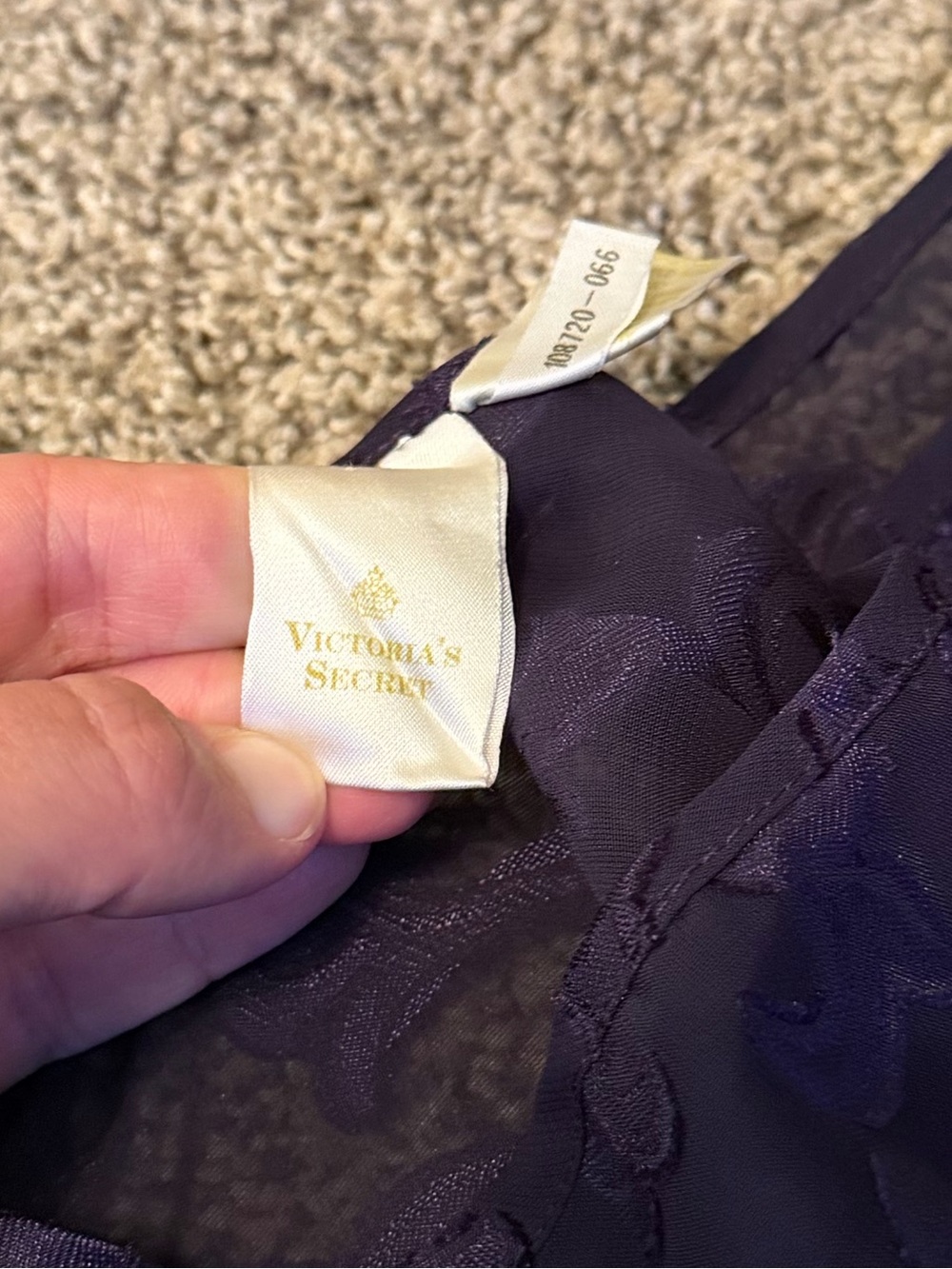 VTG Sheer Victoria’s Secret Gold Crown Label Maxi Slip Dress Sz L Luxe Romantic - Picture 6 of 7